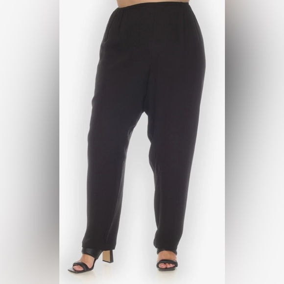 NWT Citron Santa Monica Silk Black Pull On Pant in Size 2X - Picture 2 of 7